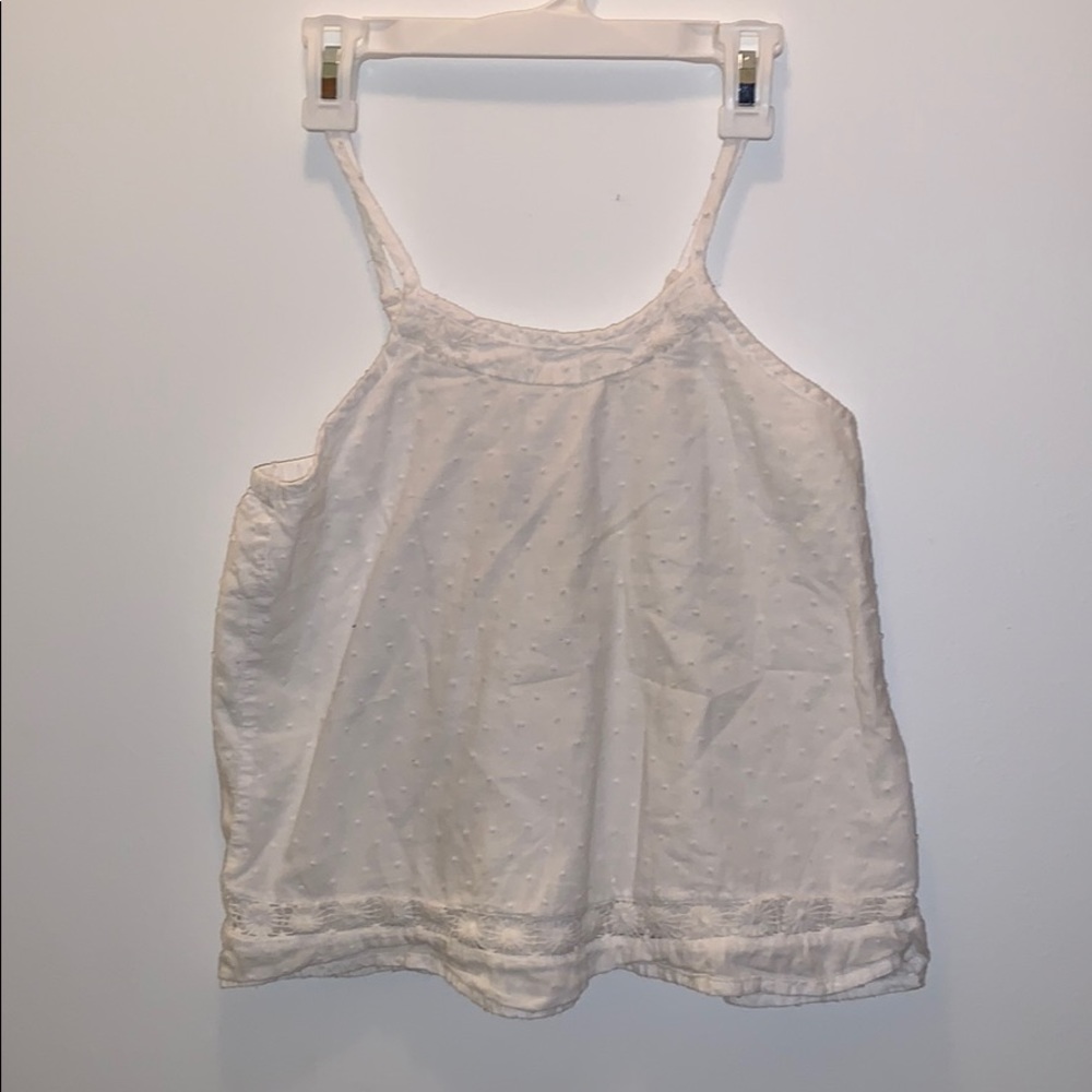 All white designed old navy tank top